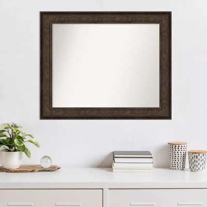 Specchio da Parete Rettangolare Bronzo, Non Bisellato, Stile Moderno