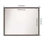 Specchio da parete rettangolare con cornice in legno grigio argilla, 30" x 24", singolo