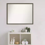 Specchio da parete rettangolare con cornice in legno grigio argilla, 30" x 24", singolo