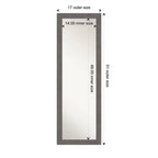 Specchio a muro/porta stretto grigio a figura intera, rettangolare, 1 persona, 17,5" x 51,5"
