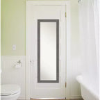 Specchio a muro/porta stretto grigio a figura intera, rettangolare, 1 persona, 17,5" x 51,5"
