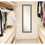 Specchio a muro/porta stretto grigio a figura intera, rettangolare, 1 persona, 17,5" x 51,5"