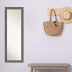Specchio a muro/porta stretto grigio a figura intera, rettangolare, 1 persona, 17,5" x 51,5"