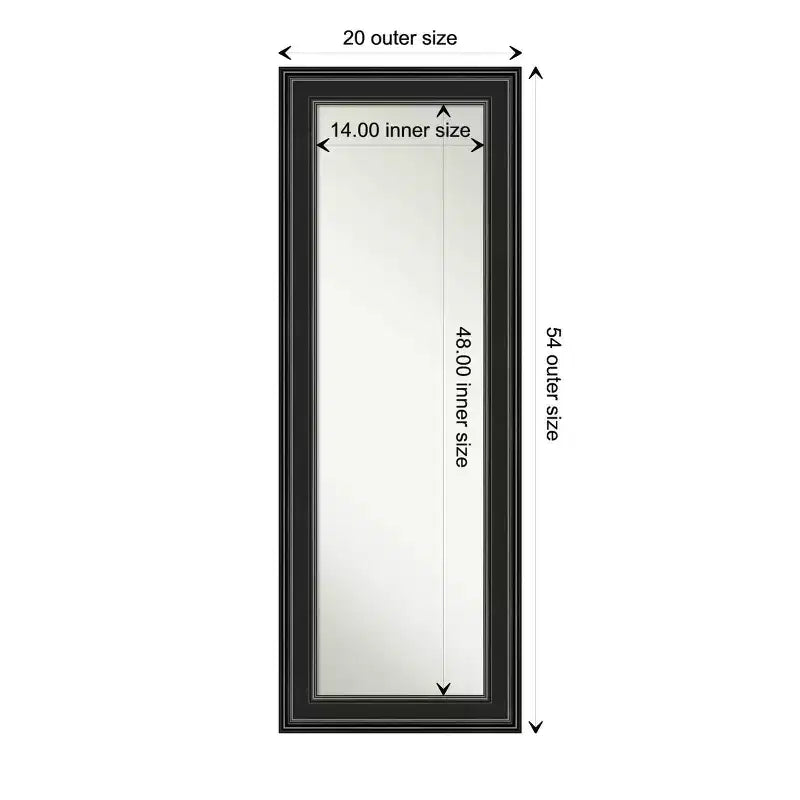 Specchio a parete/porta a figura intera con cornice rettangolare nera – 1 persona