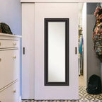 Specchio a parete/porta a figura intera con cornice rettangolare nera – 1 persona