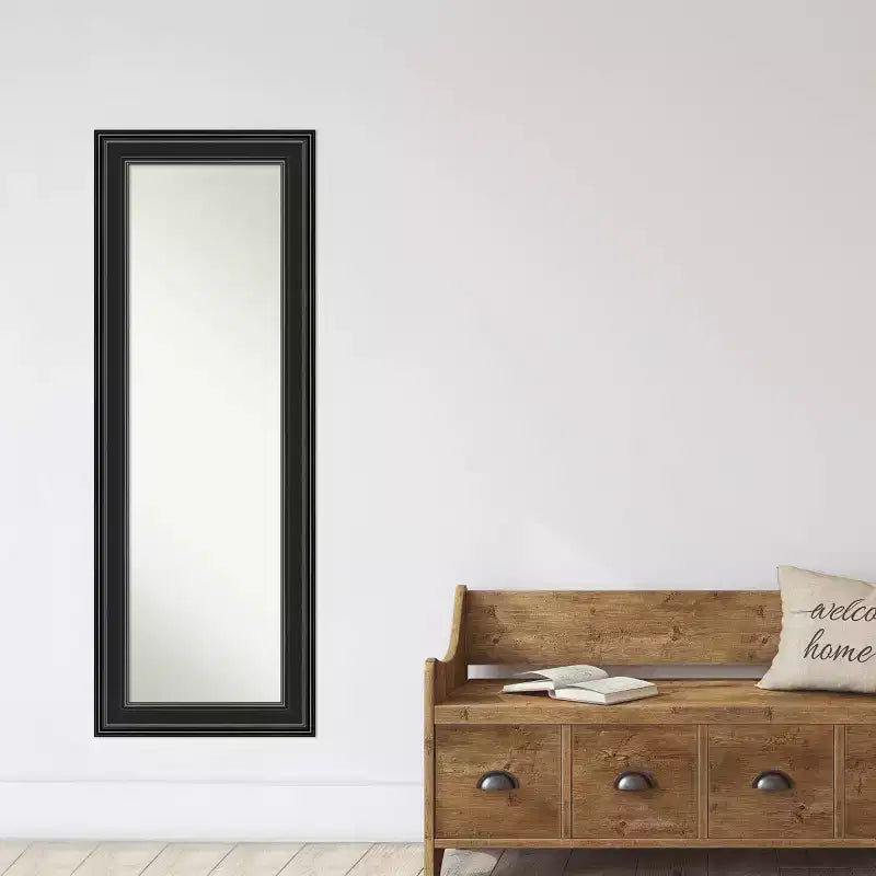 Specchio a parete/porta a figura intera con cornice rettangolare nera – 1 persona