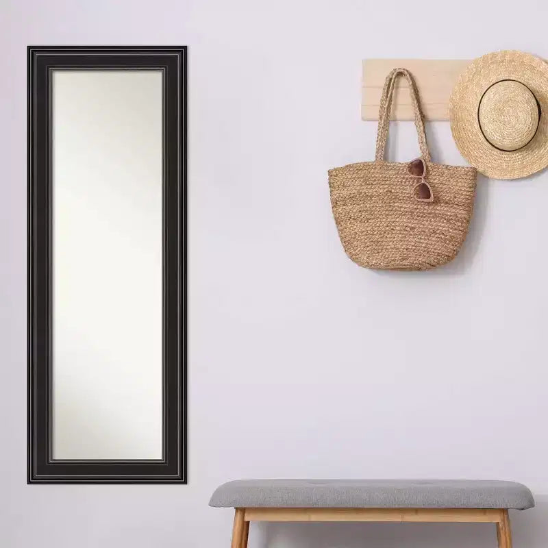 Specchio a parete/porta a figura intera con cornice rettangolare nera – 1 persona