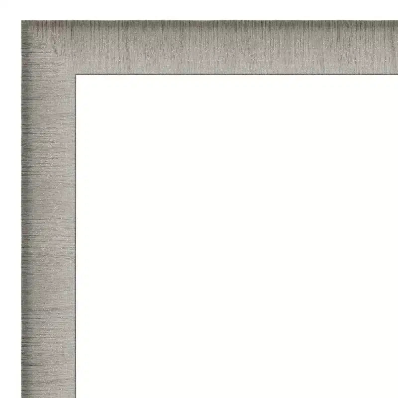 Specchio da Parete con Cornice, 78,7 cm x 63,5 cm, Peltro Spazzolato, Rettangolare, 1 Persona