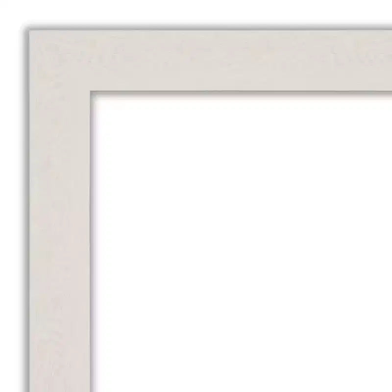Specchio da parete rettangolare per bagno con cornice effetto legno bianco, 39.5" x 27.5"