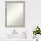 Specchio da parete rettangolare con cornice stretta grigio lavato, singolo, 21,5" x 27,5"