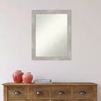 Specchio da parete rettangolare con cornice stretta grigio lavato, singolo, 21,5" x 27,5"