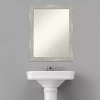 Specchio da parete rettangolare con cornice stretta grigio lavato, singolo, 21,5" x 27,5"