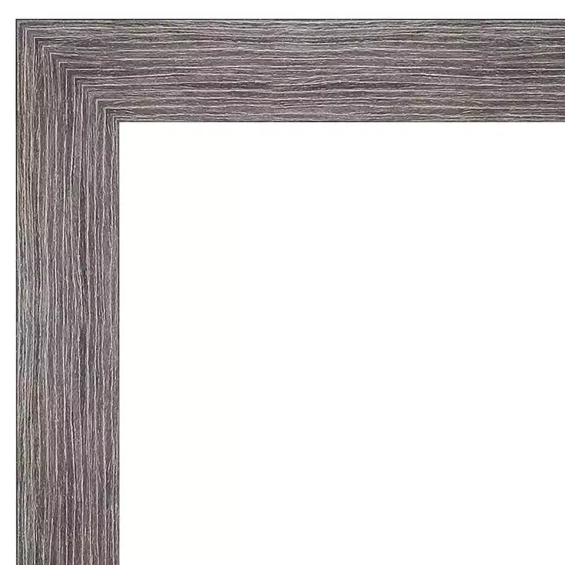Specchio da parete rettangolare a cornice stretta gessata grigia – Monopersona, da parete