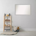 Specchio da parete rettangolare con cornice in legno argentato – Singolo, 38,5" x 26,5"