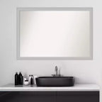 Specchio da parete rettangolare con cornice in legno argentato – Singolo, 38,5" x 26,5"