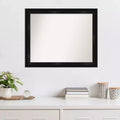 Specchio da parete rettangolare con cornice stretta nera, 32" x 26"