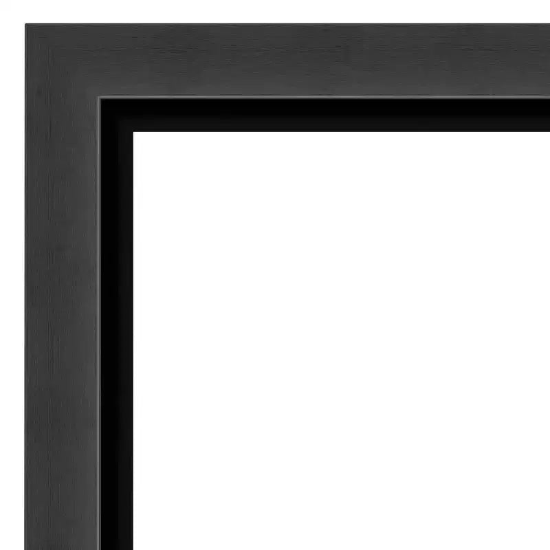 Specchio da parete rettangolare nero opaco – Con cornice, singolo, a parete