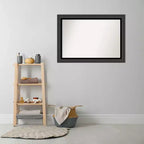 Specchio da parete rettangolare nero opaco – Con cornice, singolo, a parete