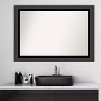 Specchio da parete rettangolare nero opaco – Con cornice, singolo, a parete