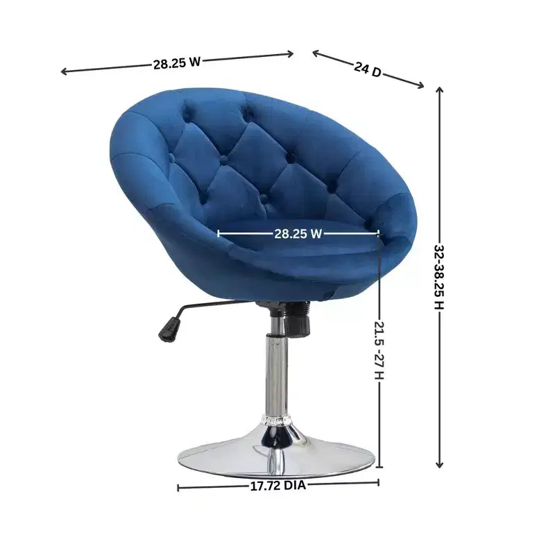 Poltroncina girevole in velluto giallo trapuntato, 1 posto