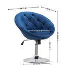 Poltroncina girevole in velluto giallo trapuntato, 1 posto