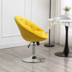 Poltroncina girevole in velluto giallo trapuntato, 1 posto