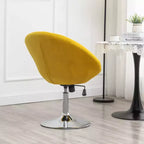 Poltroncina girevole in velluto giallo trapuntato, 1 posto
