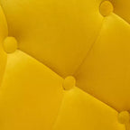 Poltroncina girevole in velluto giallo trapuntato, 1 posto
