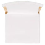 Sedia da pranzo senza braccioli in pelle bianca/color cognac – Struttura in teak, 1 posto