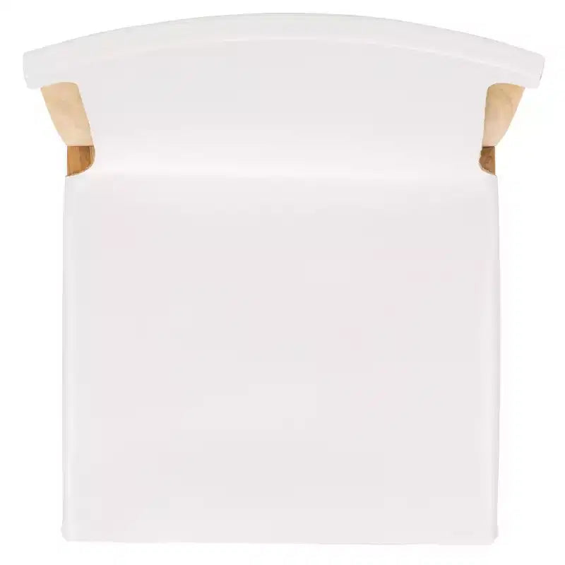Sedia da pranzo senza braccioli in pelle bianca/color cognac – Struttura in teak, 1 posto