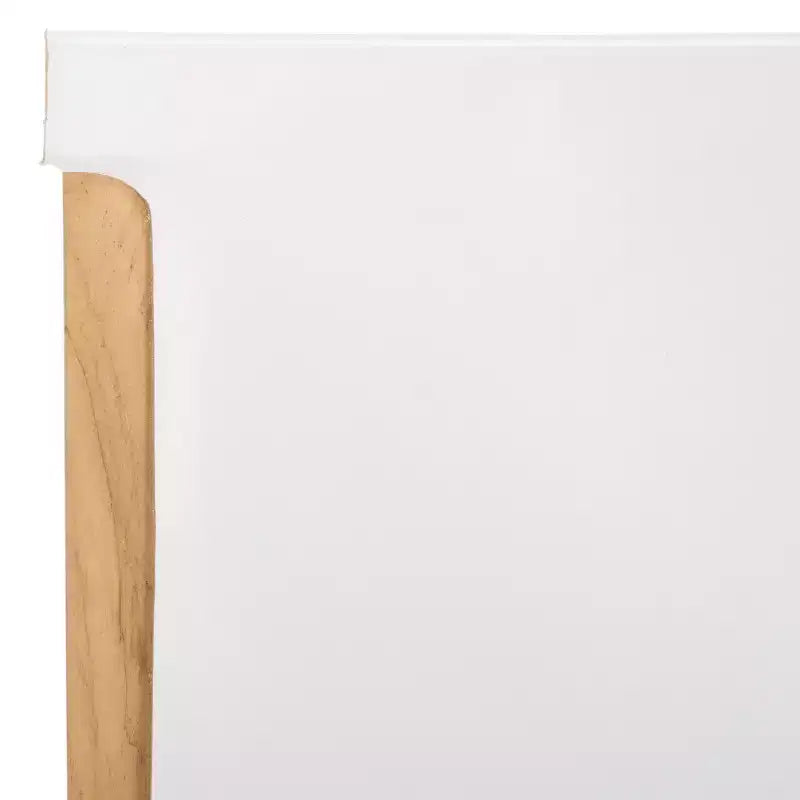 Sedia da pranzo senza braccioli in pelle bianca/color cognac – Struttura in teak, 1 posto