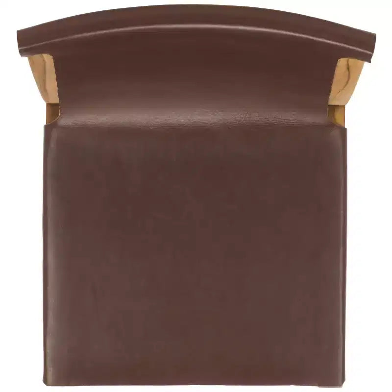 Sedia da pranzo senza braccioli in pelle bianca/color cognac – Struttura in teak, 1 posto