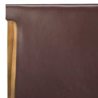 Sedia da pranzo senza braccioli in pelle bianca/color cognac – Struttura in teak, 1 posto