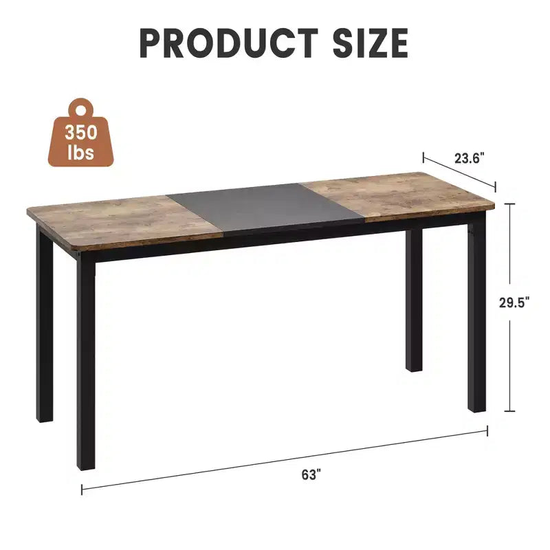 Scrivania per computer monoposto nera da 160 cm, struttura in metallo e piano in MDF