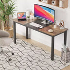 Scrivania per computer monoposto nera da 160 cm, struttura in metallo e piano in MDF