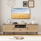 Mobile TV Boho in rovere, montaggio in 1 persona, adatto per TV fino a 65"