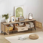 Mobile TV Boho in rovere, montaggio in 1 persona, adatto per TV fino a 65"
