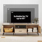 Mobile TV Boho in rovere, montaggio in 1 persona, adatto per TV fino a 65"