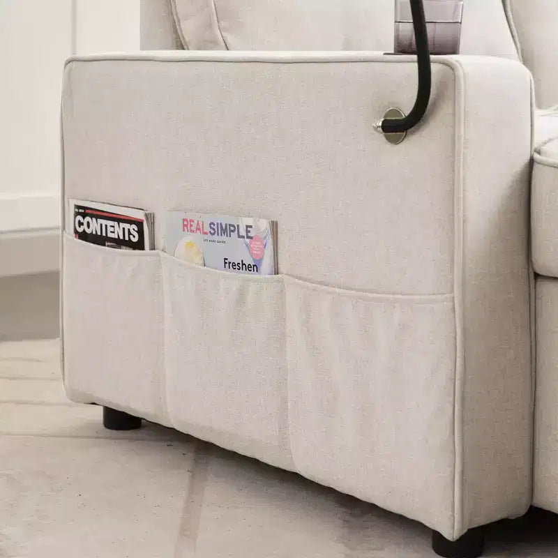 Divano angolare a L con letto estraibile e chaise longue reversibile, 4 posti