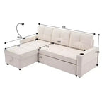 Divano angolare a L con letto estraibile e chaise longue reversibile, 4 posti