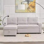 Divano angolare a L con letto estraibile e chaise longue reversibile, 4 posti