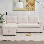 Divano angolare a L con letto estraibile e chaise longue reversibile, 4 posti