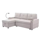 Divano angolare a L con letto estraibile e chaise longue reversibile, 4 posti
