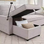 Divano angolare a L con letto estraibile e chaise longue reversibile, 4 posti