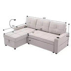 Divano angolare a L con letto estraibile e chaise longue reversibile, 4 posti