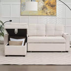 Divano angolare a L con letto estraibile e chaise longue reversibile, 4 posti