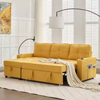 Divano angolare a L con letto estraibile e chaise longue reversibile, 4 posti