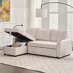 Divano angolare a L con letto estraibile e chaise longue reversibile, 4 posti