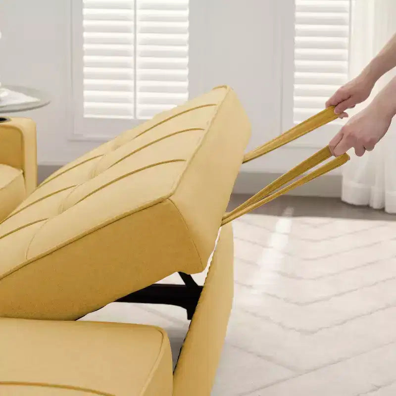 Divano angolare a L con letto estraibile e chaise longue reversibile, 4 posti