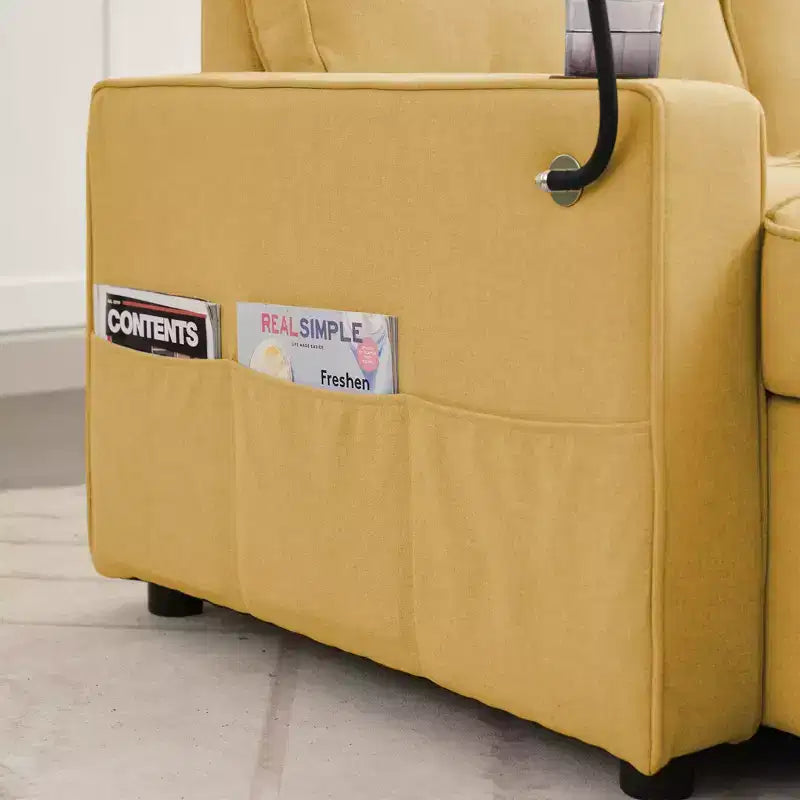 Divano angolare a L con letto estraibile e chaise longue reversibile, 4 posti